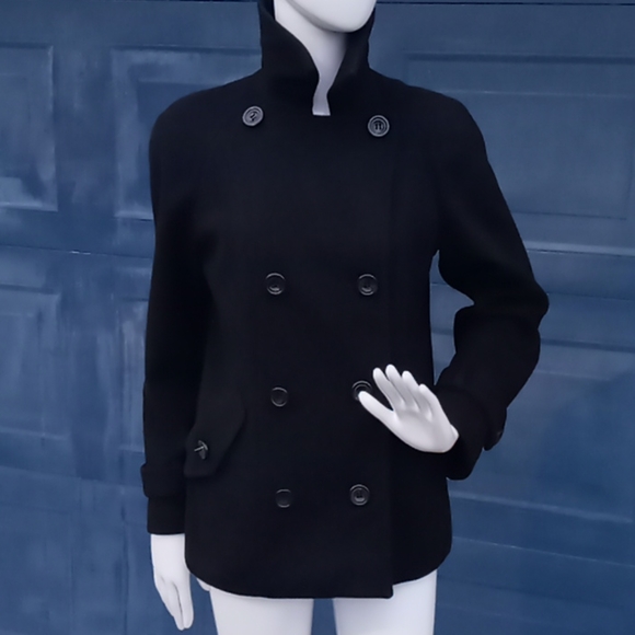 Talbots Ladies Pure Wool Double Breasted Pea Coat